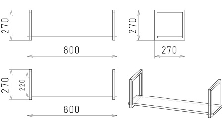 Полка навесная Лофт-800 (цвет белый)