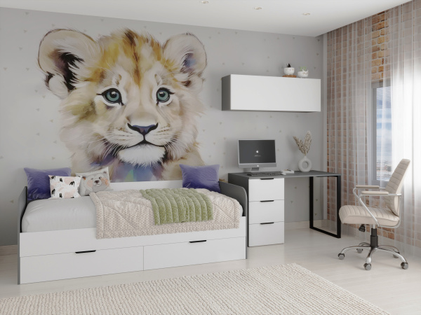 Полка настенная Брайт Графит-2 от Династия Kids