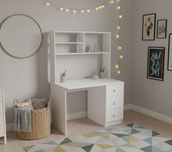 Стол с надстройкой коллекции Умка NEW (ручки - дуб) от Династия Kids