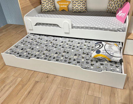 Кровать 2-х ярусная Дабл 190х90 +180х80 (дуб золотистый + белый)  от Династия Kids