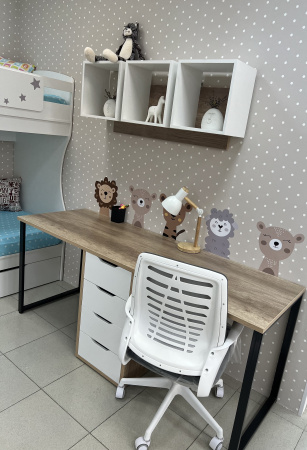 Полка настенная Квадрат-3 (дуб каньон+белый) 1136 мм