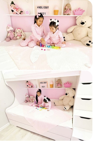 Кровать двухъярусная Биг 120х200 (цвет белый) от Династия Kids