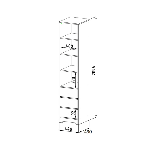 Пенал-стеллаж коллекции Зефир  от Династия Kids