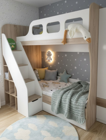 Кровать двухъярусная 190х80 Умка-8 (цвет белый) от Династия Kids