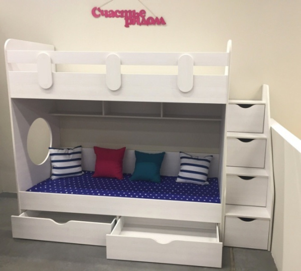 Двухъярусная кровать Фортуна 200х90 (цвет белый) от Династия Kids