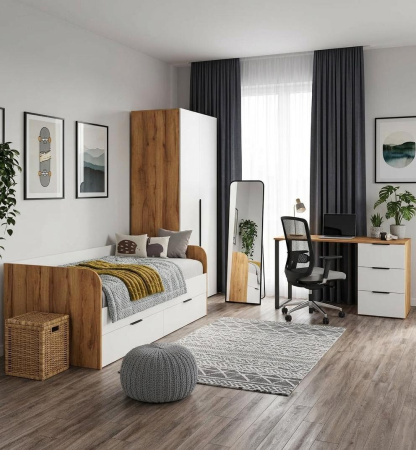 Шкаф 2-х дверный коллекции Брайт Золотистый  от Династия Kids