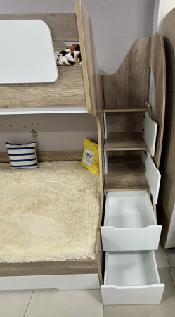 Кровать МЕГА ПРЕМИУМ 120х200 (цвет белый) от Династия Kids