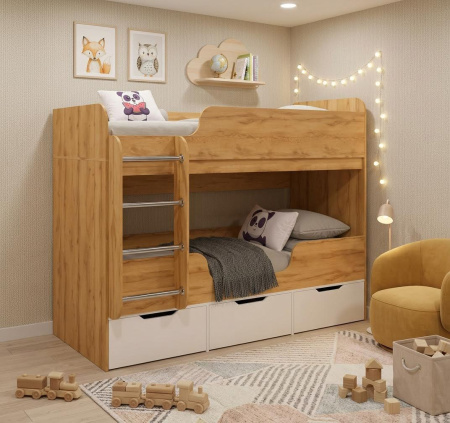 Двухъярусная кровать Малыши Двойняшки 180х80 (цвета разные) от Династия Kids