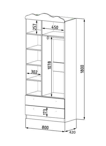 Шкаф коллекции Жемчужина от Династия Kids