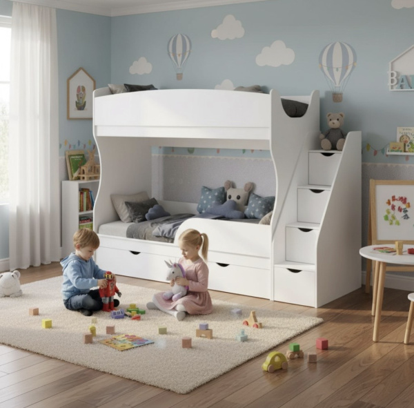 Двухъярусная кровать Альфа 180*80 (цвет белый)