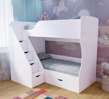 Двухъярусная кровать Умка-3 (цвет белый) 190х80 от Династия Kids