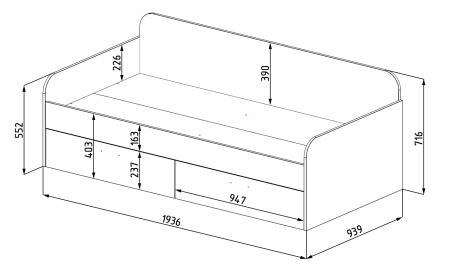 Кровать-чердак коллекции Модница + кровать 190х90 Модница от Династия Kids