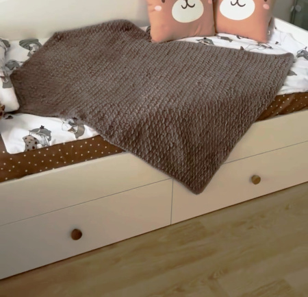 Кровать 180х80 коллекции Умка NEW (прямая спинка). Ручки - дуб от Династия Kids