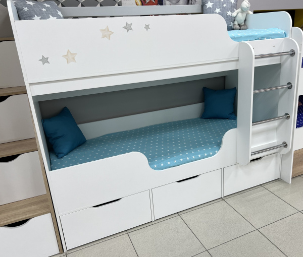 Кровать 2-х ярусная Малыши Двойняшки 180х80 от Династия Kids