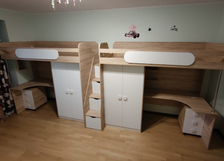 Кровать-чердак Колледж-2 (цвета разные) 200х90 от Династия Kids