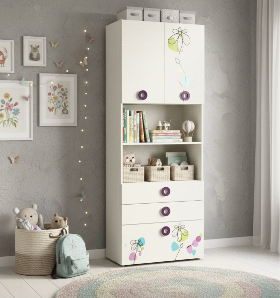 Шкаф-пенал-1 Цветы New