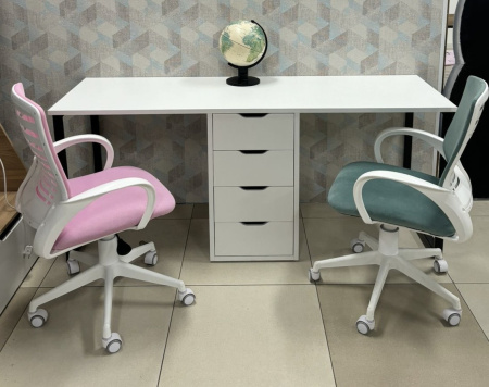 Стол Дуэт 1800 мм (дуб каньон + опоры черные). Столешница 22 мм от Династия Kids