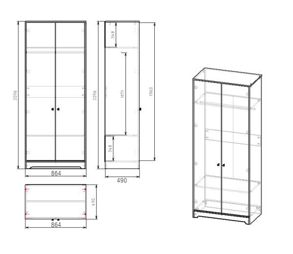 Шкаф-1 коллекции Зефир от Династия Kids