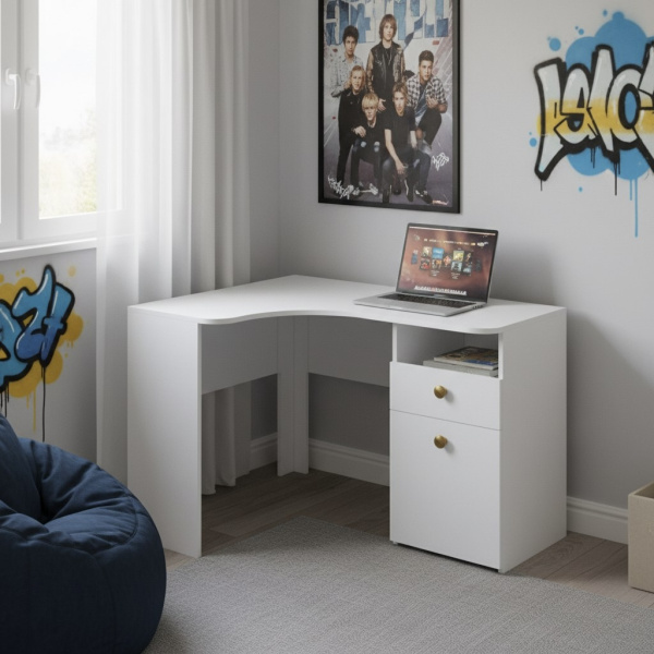 Комплект мебели: стеллаж Мозаика + стол угловой + полка Умка  от Династия Kids