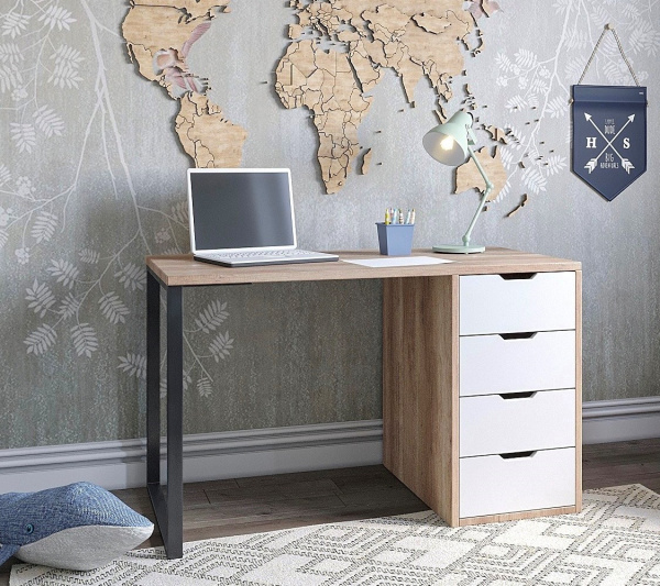 Стол Соло 1200 мм (дуб каньон + белый) 