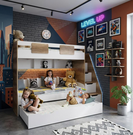 Кровать-чердак Лайт Лофт + кровать Двушка 190х90 от Династия Kids