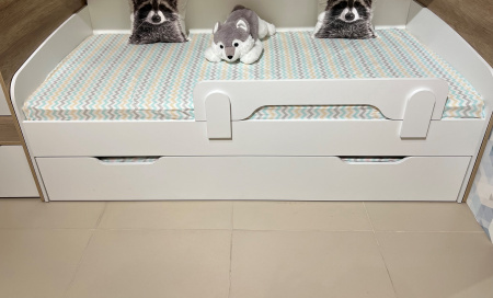 Кровать 2-х ярусная Дабл 190х90 +180х80 (дуб золотистый + белый)  от Династия Kids